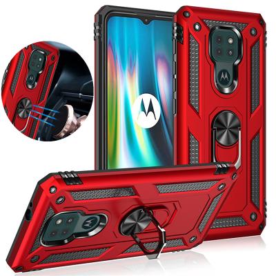 China Anti-drop For Motorola Moto G9 G9 Play Plus Magnetic Ring Shockproof Car Mount Case Armor Case For Moto G9 Power Back Cover for sale