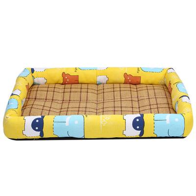 China Pet Kennel Summer Teddy Bear Printing Oxford Cloth Pet Mat Cat Nest Durable Waterproof And Scratchproof Cool for sale