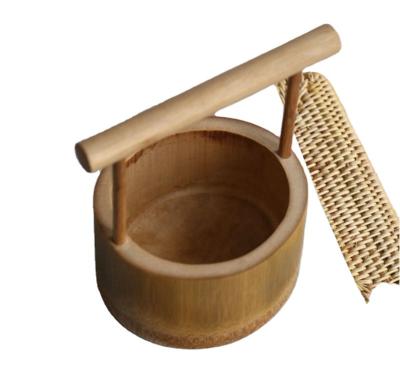 China China Eco-friendly Natural Bamboo Fruit Holder With Hand Fruit Bowl Fruit Holder for sale