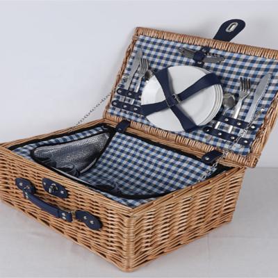 China Willow Willow Design Picnic Food Storage Basket Handmade Natural Japan Rattan Material New With Dish for sale