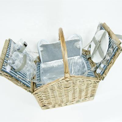 China New Design China Handmade Willow Food Outdoor Picnic Basket for sale