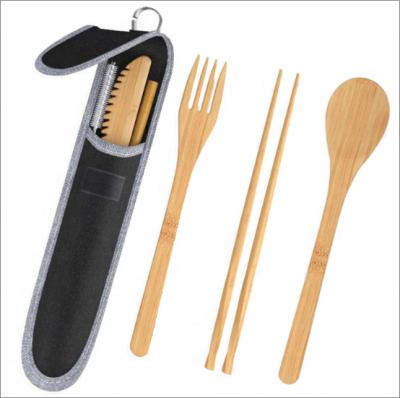 China 2021New China Design High Quality Travel Portable Cutlery Set Wooden Travelportable Food Tool for sale