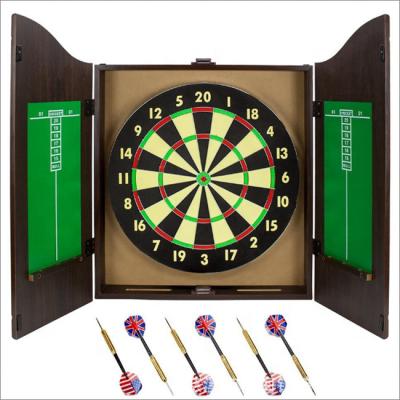 China Entertainment Customs Natural Wood Dart Board Cabinet Sets With 18