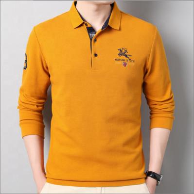 China QUICK DRY Customs Knitted Stripe Cotton Long Sleeve Polo Shirt for sale