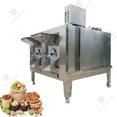 China Thickened Insulation Mulit Layer Use 304 Stainless Steel Coffee Bean Peanut Rotary Drum Roaster for sale