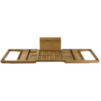 China GOURMAID Sustainable Eco Friendly Natural Bamboo Bathtub Caddy Bamboo Tray for sale