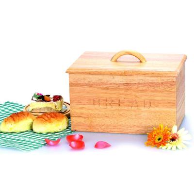 China Freshness Preservation GOURMAID Take Off Lid Countertop Bread Storage Box Rubber Wooden Bread Box for sale