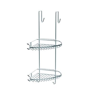 China GOURMAID SS201 Sustainable Shower Basket Over Door Shower Shelf Double Corner Rack Storage Dismantle Basket Design for sale