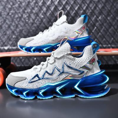 China Men's unique breathable blade shoes sports running shoes 2021 new design sneakers shape high elasticity man adult men's sport casual for sale