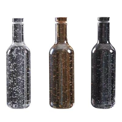 China Beverage Wholesale Customize Alcohol Gin Vodka Whiskey Glass Bottles With Cork Stopper And Aluminum Screw Caps for sale