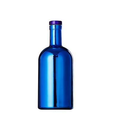 China Hot Selling Beverage New Arrival 200ML 375ML 500ML Vodka Plating Spray Painted Wine Glass Bottle for sale