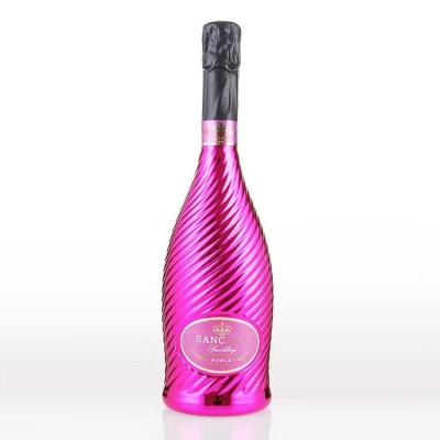 China Custom Plated Empty Champagne Sparkling Wine Bottle 750ml Large Capacity Beverage Glass Bottle for sale