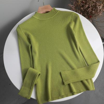 China Breathable 2021 high-collar sweater women's inner wear bottoming shirt autumn and winter new long-sleeved warm Slim pure color knitted for sale