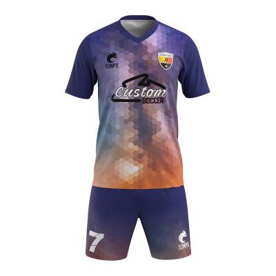 China Breathable Plastic Brazilian Sets Colorful Sublimation Soccer Jersey Football Club Fans 2021 2022 Any Size for sale