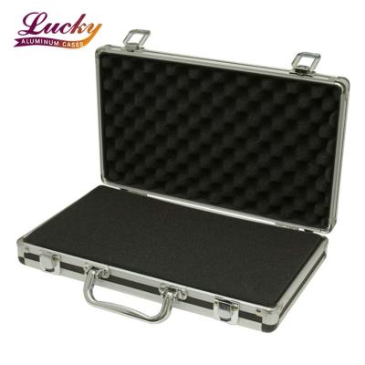 China Factory Silver Aluminum Case Portable Lockable Hard Aluminum Carrying Case Waterproof Shockproof Dustproof Aluminum Case For Carrying Tools for sale