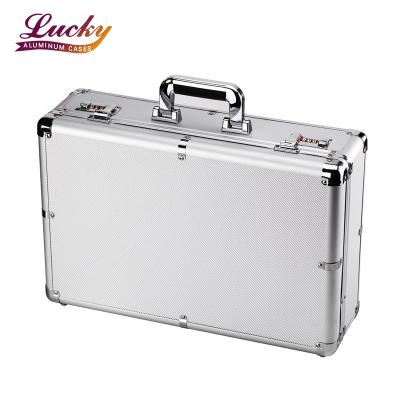 China Silver Large Capacity Aluminum Hard Case Storage Box Password Toolbox Suitcase for sale