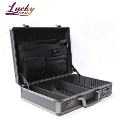 China Wholesale Custom Aluminum Hard Case Waist Laptop Case Dustproof Shockproof Logo Metral Briefcase Waterproof Black for sale