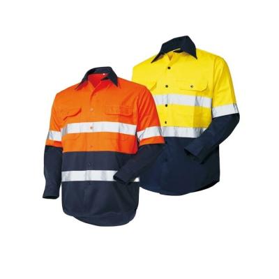 China Wholesale Hotsell Cotton Cheap Drill Workwear LED FLASH Aus Safety Shirts for sale