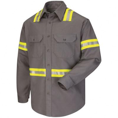 China Cheap Workwear Hi Vis Safety Shirts Cotton Work Shirt OEM Engineer Hotsell Men's Labor Reflective Shirt for sale