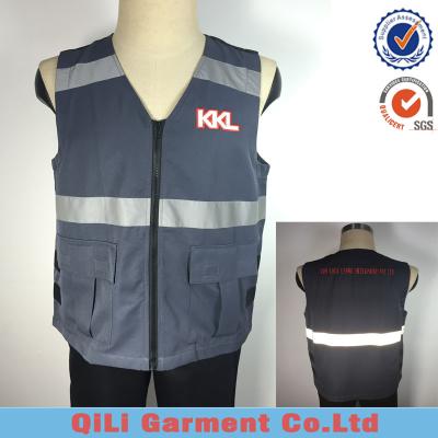 China Pockets refective 3M /PVC tape high visibility safety vest work wear for construction custom design for sale