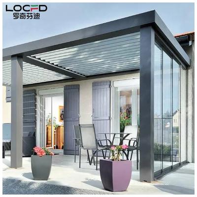 China Easily Assembled Chinese Style Garden Pergola Electric Aluminum Shade Biological System Aluminum Pergola for sale