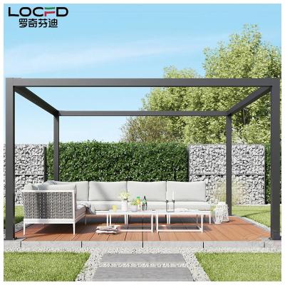 China Easily Assembled Garden Pavilion 3*6 Metal Frame Gazebo Terrace Gazebo Lighting Decorative Aluminum Pergola Roof for sale