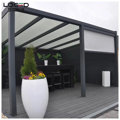 China PVC light luxury minimalist outdoor patio style protection electric wind and protection roller UV blind kit for sale