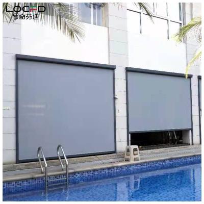 China UV Electric Balcony Shade Roller Protection Lift Shades Protect Insulation Curtains Roller Weather Shades for sale