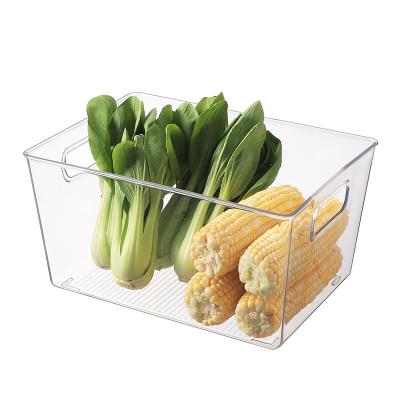 China Wholesale Designs Freshness Keeping Various Designs Plastic PET Clear Transparent Refrigerator Organizer Kitchen Storage Large for sale