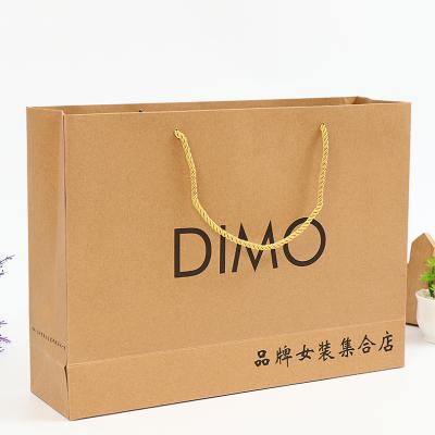 China Recyclable Custom Printing Gift Brown Paper Kraft Paper Bag Recycled for sale