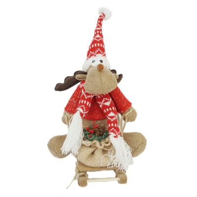 China Hot Chinese Christmas Decorations Handicrafts Lovely Christmas Decoration Item Reindeer With Sleigh for sale