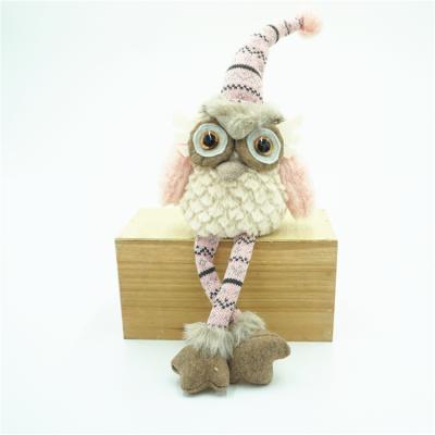 China Home Decoration For Kids China Supplier Christmas Home Decoration Cute Sitting Plush Owl With Pink Hat for sale