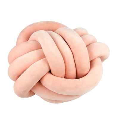 China Different Chinese Home Decor Ball Shape Knot Massage Waist Plush Velvet Super Soft Cushion Pillow Decoration for sale