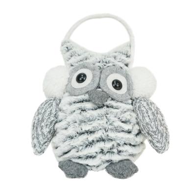 China Customized Craft Modern Owl Door Stopper Fabric Animals Plush Owl Stuffed Ornaments Soft Felt With Helmet Decoration for sale