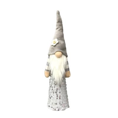 China American Nordic Plush Holiday Christmas Decorations Cloth Tomte Ornament Christmas Sequin Gnomes Decor with Metal Body for sale