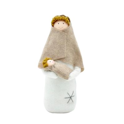 China Small Size Catholic Virgin Mary Stuffed Plush Toy and Baby Jesus Doll Fabric Virgin Mary for Home Decoration for sale