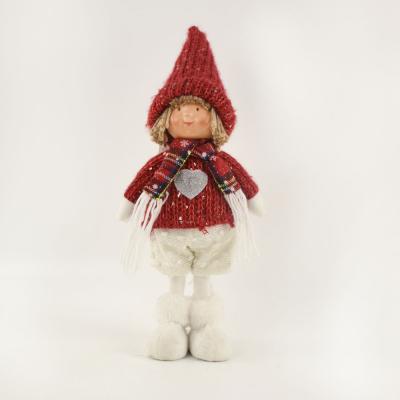 China Low MOQ Santa Knitted Scarf Doll Red Xma Plush 2021 Custom Santa Claus Christmas Ornament Christmas Decoration Gift Home Dolls Toy Ornaments for sale