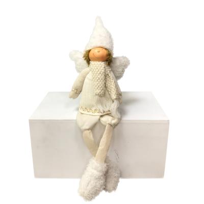 China Beige Cloth Little Boy Angel Sitting Table Decoration High Quality Christmas Ornament Christmas Decoration Craft 75cm for sale