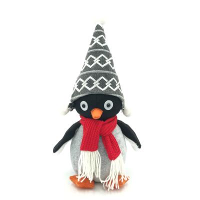 China Newcomer Cute Nordic Style Nordic Ornament Animated Plush Penguin Christmas Home Decorations for sale