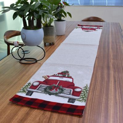 China Hot Sale Christmas Tablecloth Christmas Home Party Customized Car Design Tablecloth Textile Printed Rectangular Tablecloth for sale