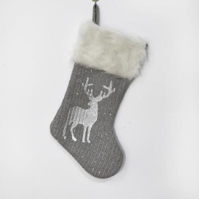 China Popular Christmas Ornament New Design Christmas Novelty Reindeer Stocking Sock Decoration Supplies for sale