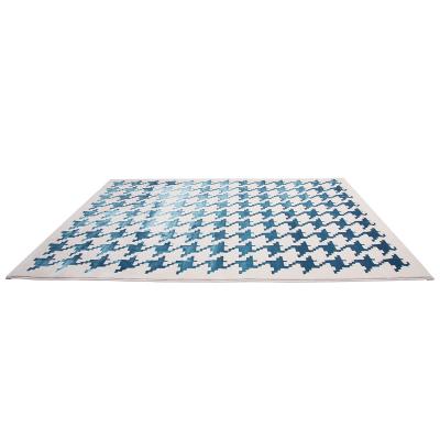 China Custom Large Rectangle Rug Anti-Slip Blue Designer Home Carpet Bedroom Washable for sale