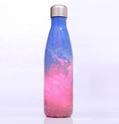 China Business Custom Cola Stainless Steel Water Bottle Grain Vacuum Flask Star Rolling Marble Wood Tumbler for sale