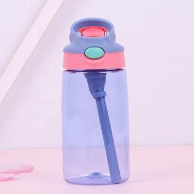 China BPA Free Sustainable Eco Friendly Kids Sports Plastic Tritan Kids Milk Bpa Free Plastic Water Bottle With Straw for sale