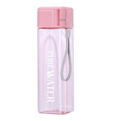 China 2021 New Arrival 500ML Sustainable Custom Square Water Bottle Clear Plastic Water Bottle Square Shaped Water Bottles for sale