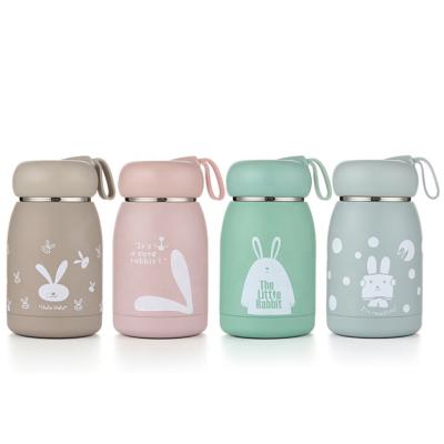 China Sustainable Cute Kids Rabbit Thermos Small 18/8 Stainless Steel Wide Mouth Water Bottle for sale