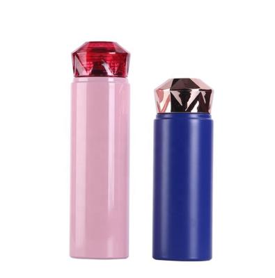 China Low MOQ Stainless Steel Vacuum Flask Bottle Diamond Lid Water Bottle PORTABLE Thermos 500ml /750ml for sale