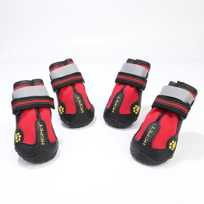 China Durable Waterproof Nylon Neoprene Reflective Dog Boots Comfortable Pet Shoes Dog Boots Waterproof for sale