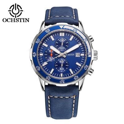 China OCHSTIN Brand Leather Waterproof Sport Wristwatch Mens Chronograph Mens Watches Business Luxury Watch for sale