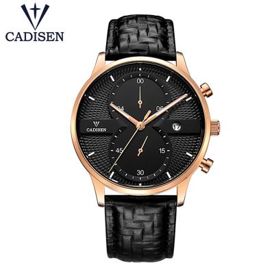 China New Chronograph Fashion Rose Gold Luxury Chronograph Wrist Quartz Watches For Men for sale